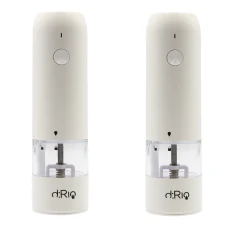 dRio AKU Elektrický mlynček na soľ a čierne korenie - biely 2ks