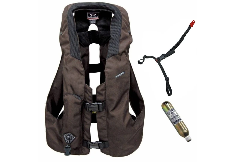 Hit-Air MLV airbag vesta hnedá jazdecká pre jazdcov na koňoch