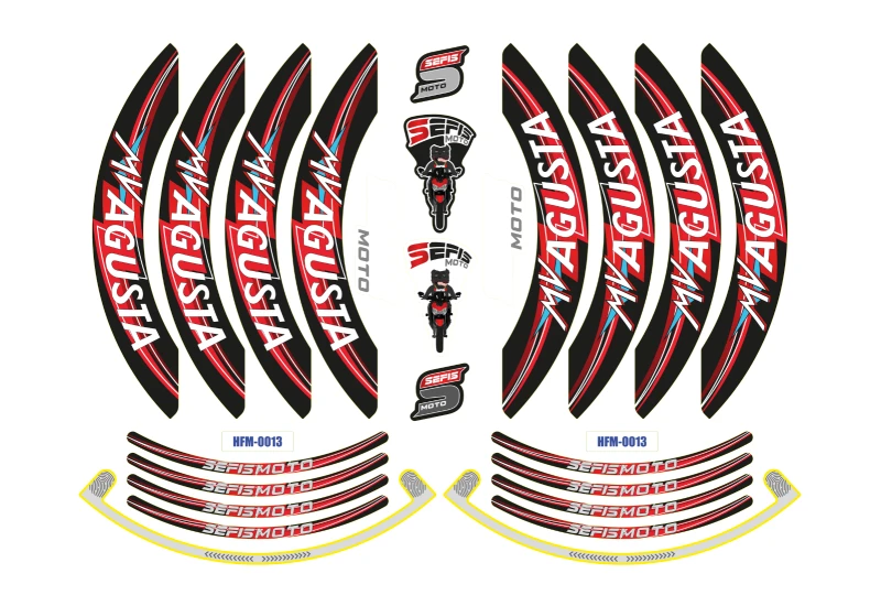 SEFIS PREMIUM ST 1 dvojdielne polepy na kolesá MV Agusta Dragster Brutale pre motocykel