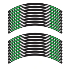 SEFIS sada 4-dielnych polepov EASY na kolesá motocykla zelená