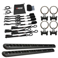 SEFIS ALU kotevná lišta AirLine 2x50cm čierná + 4 ks oko do lišty AirLine + SEFIS SET 25