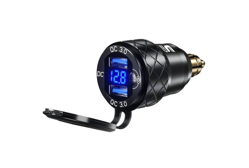 SEFIS 2x USB zásuvka - nabíječka DIN HELLA QC 3.0 USB-A pre motocykel