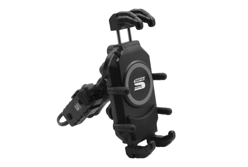 SEFIS Set Bind + Bind Charge držiak telefónu s bezdrôtovou nabíjačkou a USB-C zásuvkou pre motocykel
