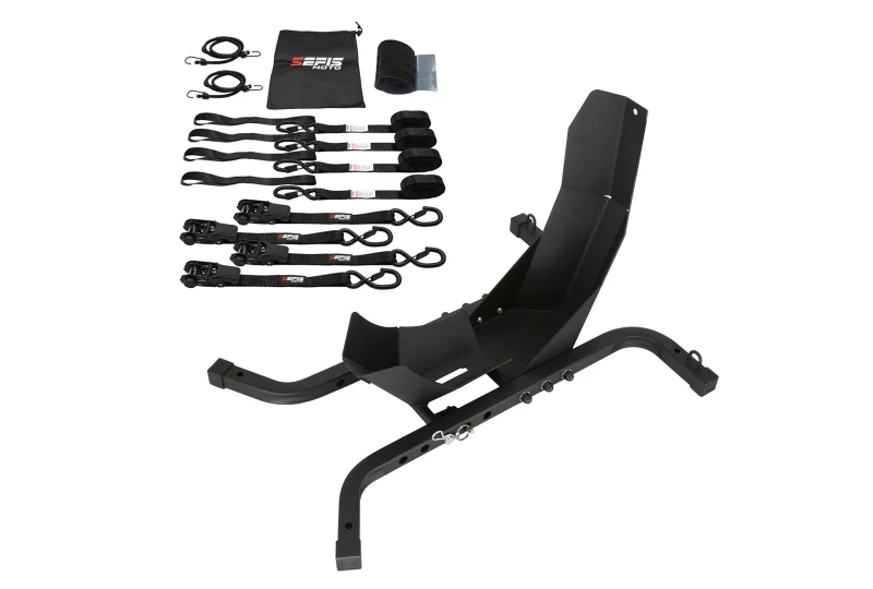 SEFIS C21 prepravný moto stojan + SEFIS SET 25 upevňovacie popruhy pre motocykel