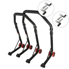 SEFIS D18 moto stojan predný a zadný set - čierný – 2v1 / 2v1