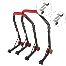 SEFIS D18 moto stojan predný a zadný set - červený - 2v1 / 2v1