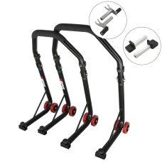 SEFIS D18 moto stojan predný a zadný set - čierný – 2v1 / packy