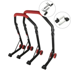 SEFIS D18 moto stojan predný a zadný set - červený - 2v1 / packy