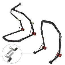 SEFIS D18 predný stojan do krku riadenia a zadný stojan set - 2v1 - čierny