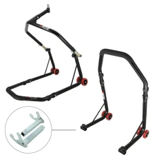 SEFIS D18 predný stojan do krku riadenia a zadný stojan set - háky - čierny