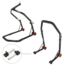 SEFIS D18 predný stojan do krku riadenia a zadný stojan set - packy - čierny