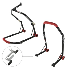 SEFIS D18 predný stojan do krku riadenia a zadný stojan set - 2v1 - červený