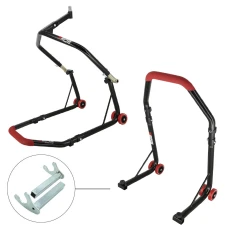 SEFIS D18 predný stojan do krku riadenia a zadný stojan set - háky - červený