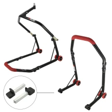 SEFIS D18 predný stojan do krku riadenia a zadný stojan set - packy - červený