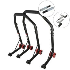 SEFIS D18 moto stojan predný a zadný set - čierný – single / 2v1