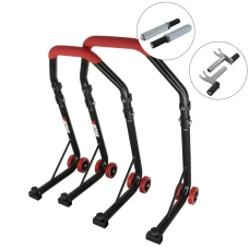 SEFIS D18 moto stojan predný a zadný set - červený - single / 2v1