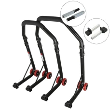 SEFIS D18 moto stojan predný a zadný set - čierný – single / packy