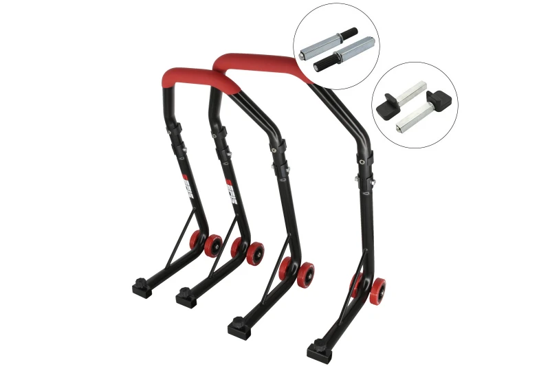 SEFIS D18 moto stojan predný a zadný set - červený - single / packy pre motocykel SEFIS D18 moto stojan predný a zadný set - červený - single / packy pre motocykel