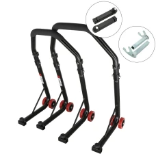 SEFIS D18 moto stojan predný a zadný set - čierný – trn / hák