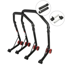 SEFIS D18 moto stojan predný a zadný set - čierný – trn / packy