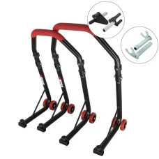 SEFIS D18 moto stojan predný a zadný set - červený - vidle / hák