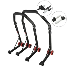 SEFIS D18 moto stojan predný a zadný set - čierný – vidle / packy