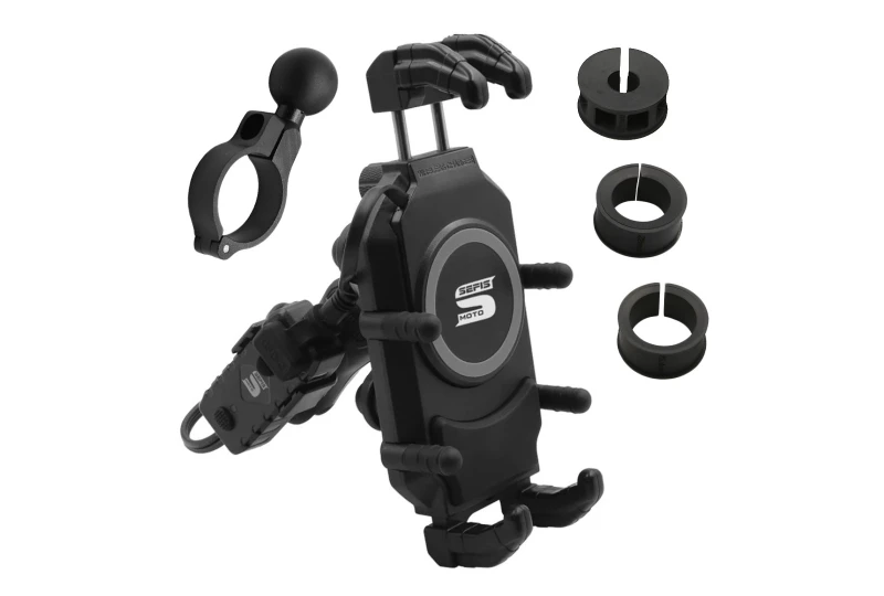SEFIS Set Bind + Bind Charge držiak telefónu s bezdrôtovou nabíjačkou a USB-C zásuvkou pre motocykel