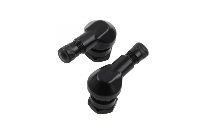 SEFIS hliníkové zahnuté ventilky 8,3mm - čierná pre motocykel