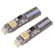 LED žiarovka T5 3528 3SMD pre podsvietenie budíkov palubnej dosky - biela s nádychom modrej 2ks