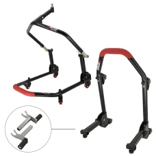 SEFIS M20U sklopný predný pojazdný stojan do krku riadenia a zadný stojan set - 2v1