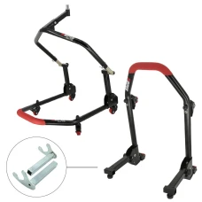 SEFIS M20U sklopný predný pojazdný stojan do krku riadenia a zadný stojan set - háky