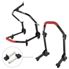 SEFIS M20U sklopný predný pojazdný stojan do krku riadenia a zadný stojan set - packy