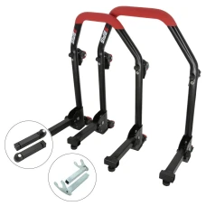 SEFIS M20U sklopný pojazdný univerzálný moto stojan predný a zadný set - tŕne / háky