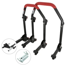 SEFIS M20U sklopný pojazdný univerzálný moto stojan predný a zadný set - vidle / háky