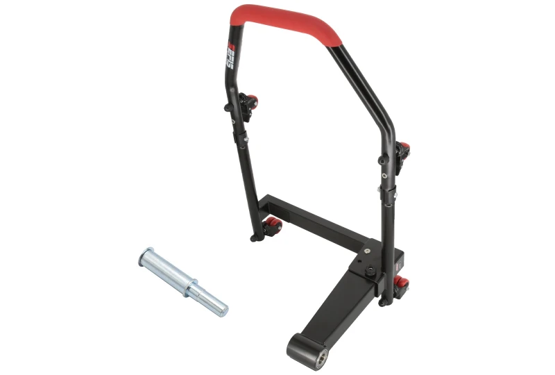 SEFIS M22U zadný sklopný pojazdný stojan pre letmé uloženie kolesa - ľavostranný s adaptérom 18/19.5 mm pre motocykel