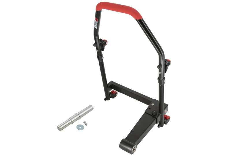 SEFIS M22U zadný sklopný pojazdný stojan pre letmé uloženie kolesa - ľavostranný s adaptérom 21.5/25.5 mm pre motocykel