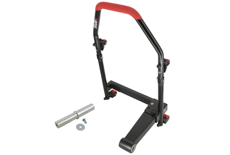 SEFIS M22U zadný sklopný pojazdný stojan pre letmé uloženie kolesa - ľavostranný s adaptérom 27.5 mm pre motocykel