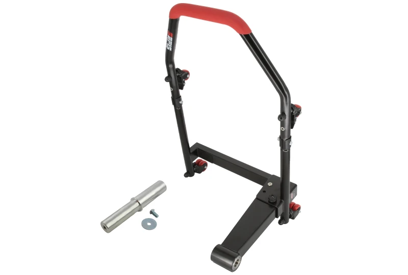 SEFIS M22U zadný sklopný pojazdný stojan pre letmé uloženie kolesa - ľavostranný s adaptérom 28.5 mm pre motocykel