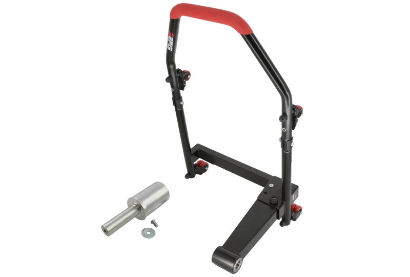 SEFIS M22U zadný sklopný pojazdný stojan pre letmé uloženie kolesa - ľavostranný s adaptérom 53.5 mm pre motocykel