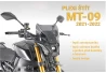 Plexi štít tmavo dymový Yamaha MT-09 2021-2023 pre motocykel