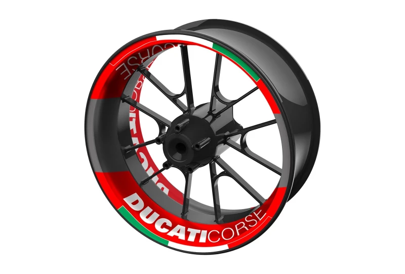 SEFIS dvojdielne polepy na kolesá DUCATI CORSE pre motocykel