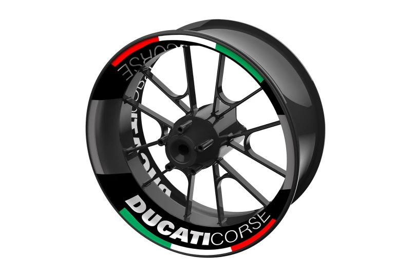 SEFIS dvojdielne polepy na kolesá DUCATI CORSE pre motocykel
