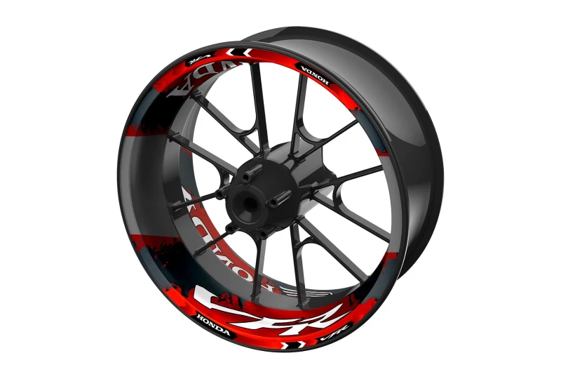 SEFIS dvojdielne polepy na kolesá HONDA VFR červeno-sivá pre motocykel