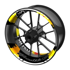 SEFIS dvojdielne polepy na kolesá SUZUKI Bandit 1200 čierno-žlté