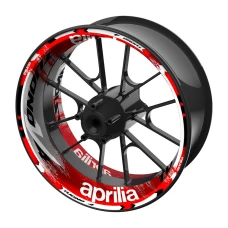 SEFIS jednodílné polepy na kola Aprilia Tuono V4 šedo-červená