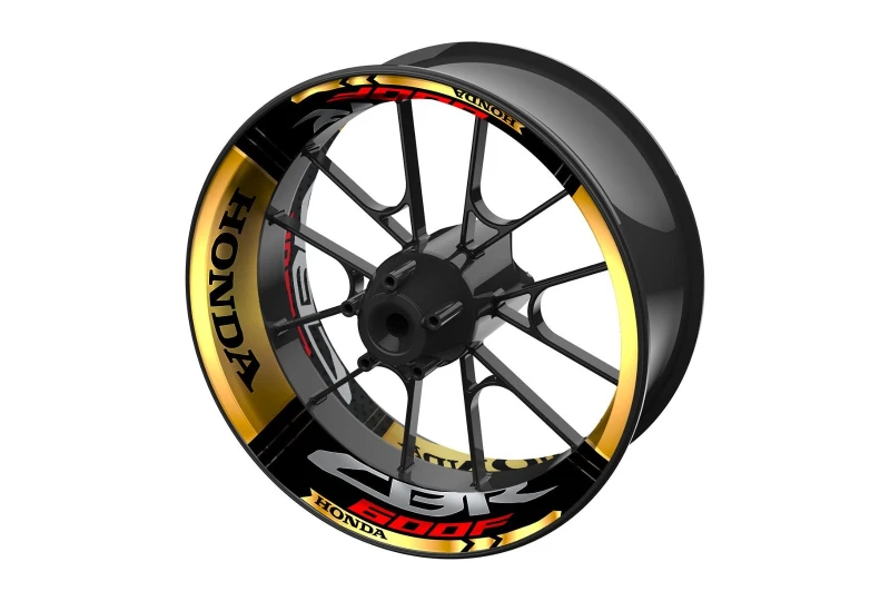 SEFIS jednodielne polepy na kolesá HONDA CBR 600F čierno-zlatá pre motocykel