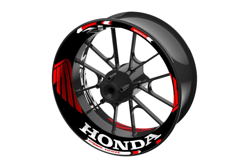 SEFIS jednodielne polepy na kolesá HONDA CBR125R čierno-červená pre motocykel