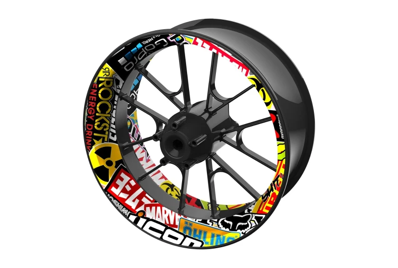 SEFIS jednodielne polepy na kolesá STICKER pre motocykel