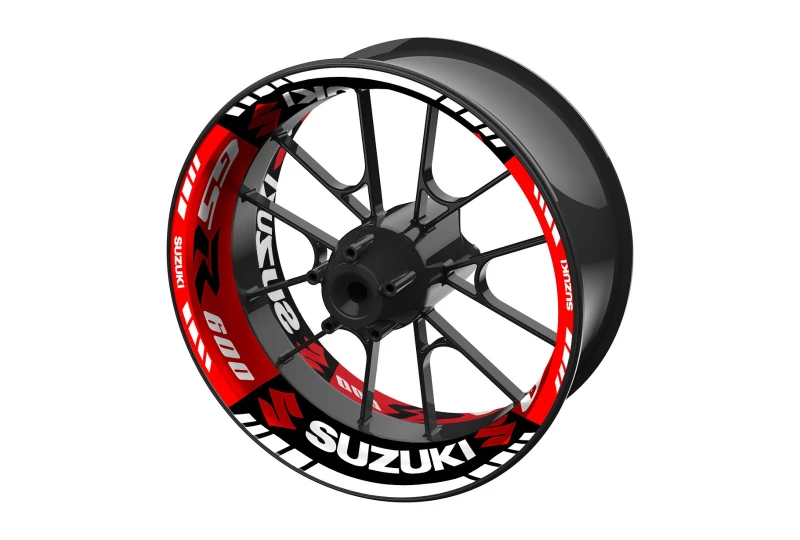 SEFIS jednodielne polepy na kolesá SUZUKI GSR 600 čierno-červená pre motocykel