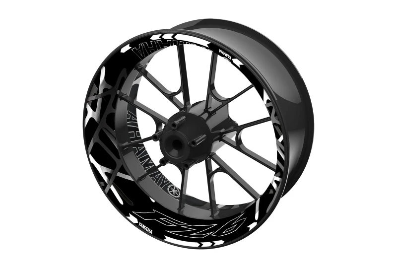 SEFIS jednodielne polepy na kolesá YAMAHA FZ6 čierno-sivá pre motocykel